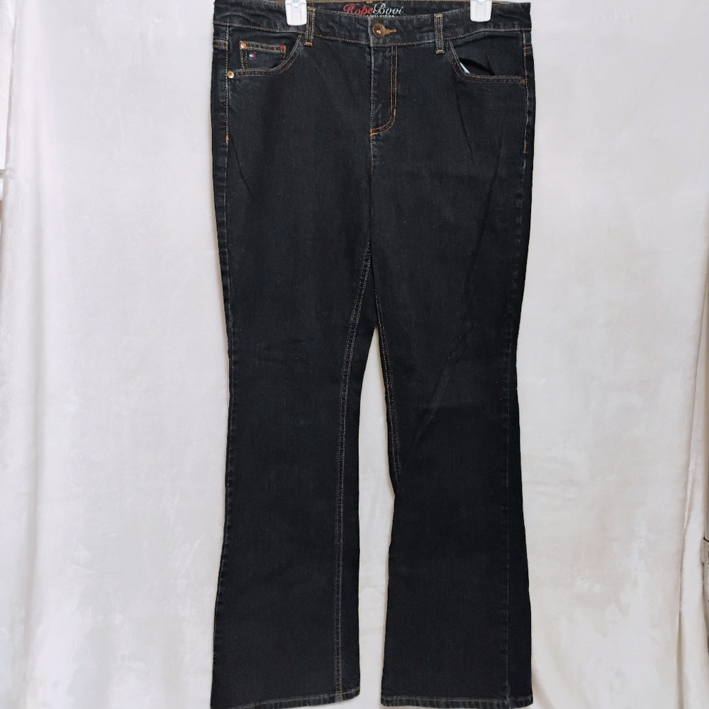 Tommy Hilfiger Hope Boot Cut Denim Blue Jeans Womens Size 14 Regular Dark Wash B